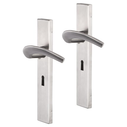 Impresso Watton deurkruk op schild rechthoekig 226x41x10mm BB56 RVS geborsteld