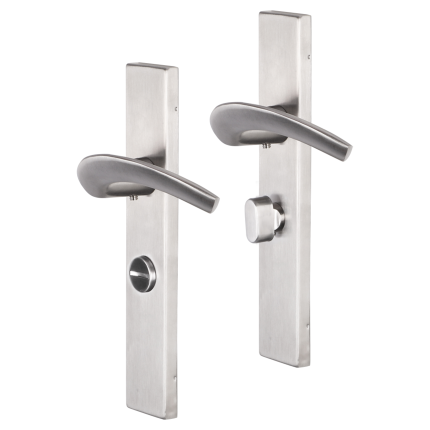 Impresso Watton deurkruk op schild rechthoekig 226x41x10mm WC63/8 RVS geborsteld