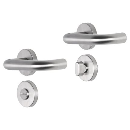 Impresso Wigan deurkruk op rozet 53x9mm RVS geborsteld met toiletgarnituur