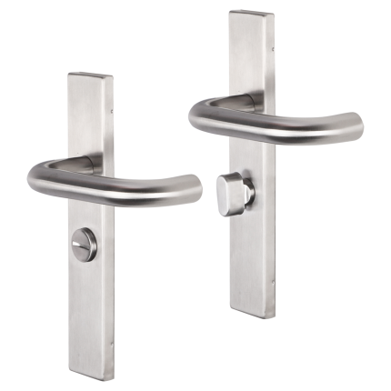 Impresso Wigan deurkruk op schild rechthoekig 226x41x10mm WC63/8 RVS geborsteld
