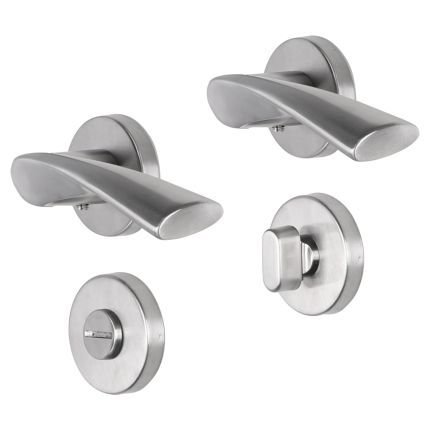 Impresso Wigston deurkruk op rozet 53x9mm RVS geborsteld met toiletgarnituur