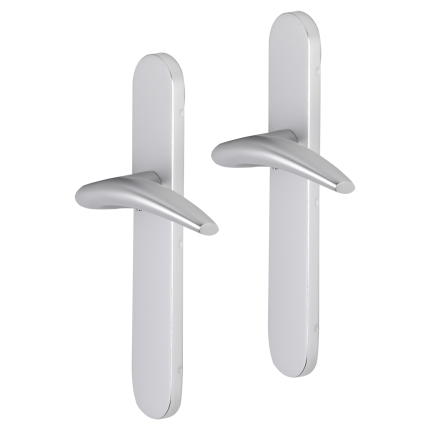 Impresso Windsor deurkruk op schild afgerond 225x41x10mm Aluminium