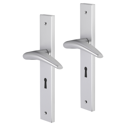 Impresso Windsor deurkruk op schild met schroeven rechthoekig 226x41x10mm BB56 Aluminium