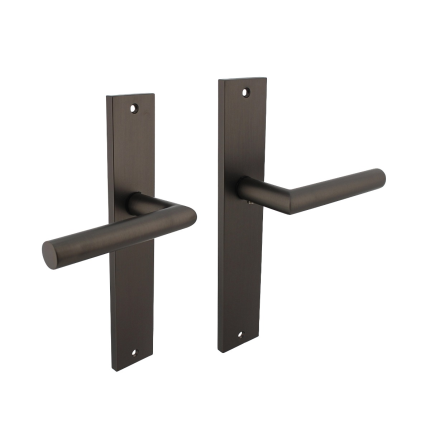 Intersteel deurkruk Bastian op schild rechthoekig 245x45mm blind antr.grijs