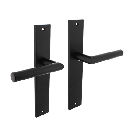 Intersteel deurkruk Bastian op schild rechthoekig 245x45mm blind zwart