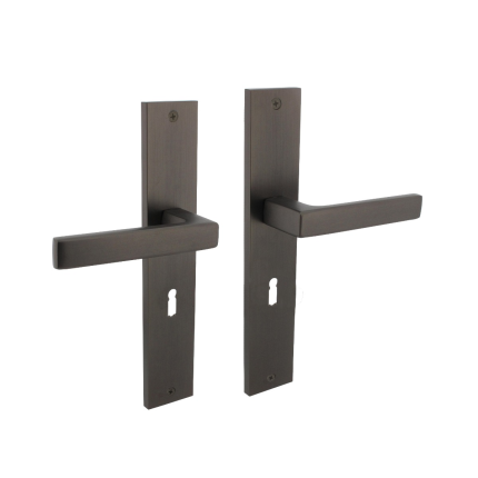 Intersteel deurkruk Hera op schild rechthoekig 245x45mm BB56  antr.grijs