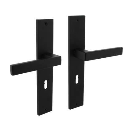 Intersteel deurkruk Hera op schild rechthoekig 245x45mm BB56 zwart