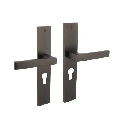 Intersteel deurkruk Hera op schild rechthoekig 245x45mm PC55 antr.grijs
