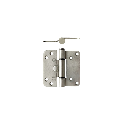 Intersteel gliijlagerscharnier afgerond 89x89x3 mm DIN Rs/Ls RVS