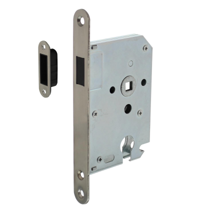 Intersteel magneet cilinder D&N slot PC55, voorplaat afgerond RVS, doornmaat 50mm