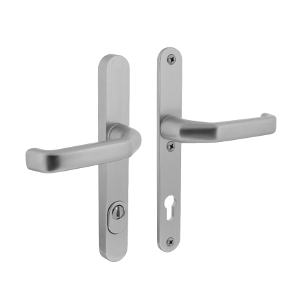 Intersteel veiligheidsbeslag smal kruk/kruk ovaal PC92 SKG*** met kerntrek aluminium