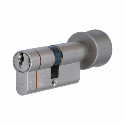 Iseo F6 Extra S veiligheidsprofielcilinder - Messing mat vernikkeld knop cilinder 35/35