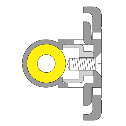 Ivana 3810A-N/HSP inbouw sluitlijst voor dubbele deuren, 2315 mm