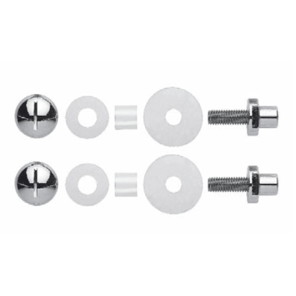 Kit 4 bevestiging enkelzijdig door de deur tbv glazen deuren, chrome