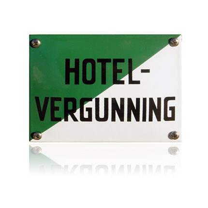 KNH-35 emaille naambordje 'Hotel vergunning'