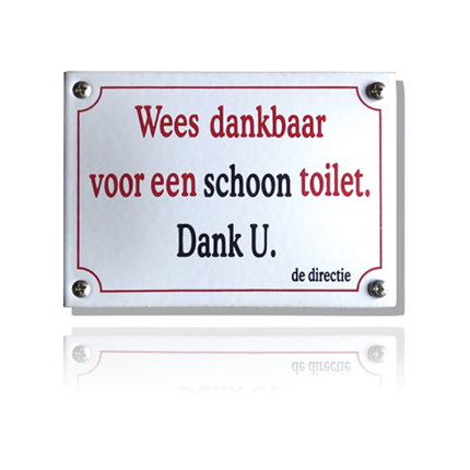 KNH-63 emaille naambordje 'Wees dankbaar voor'