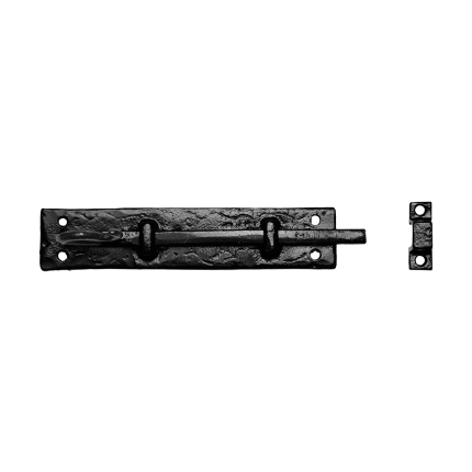 KP0830 BM deurschuif met krul 101x32mm smeedijzer zwart
