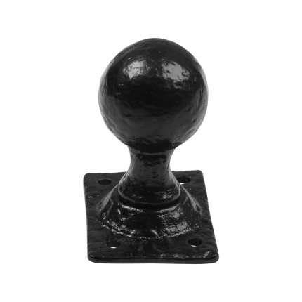 KP1069 knopkruk 44mm op rechthoekig rozet 70x50mm draaibaar smeedijzer