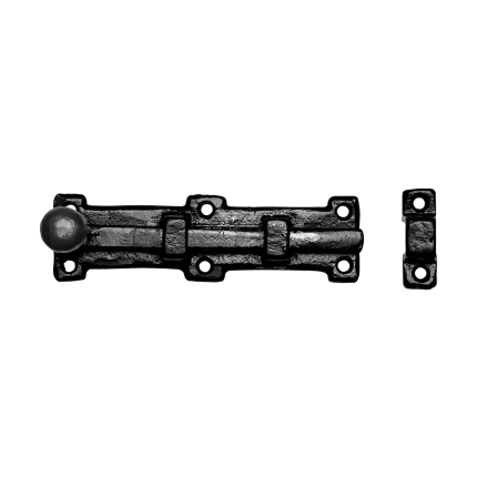 KP1155 deurschuif met knop smeedijzer zwart