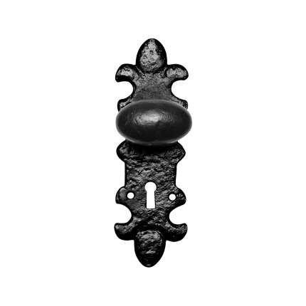 KP1213 knop 63x38mm op schild 203x63mm BB56 vast smeedijzer
