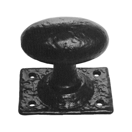 KP1551 knopkruk 63x39mm op rozet vierkant 66x50mm draaibaar smeedijzer
