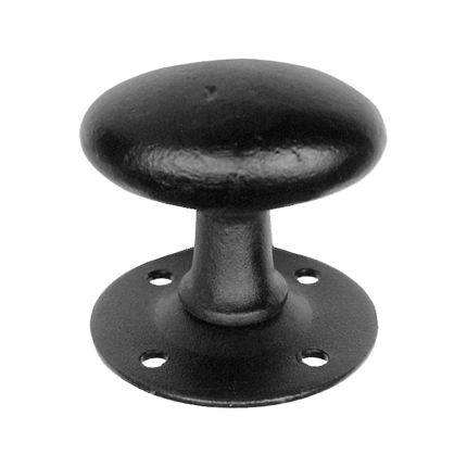 KP4064 knopkruk 63x39mm op 60mm rozet vast smeedijzer