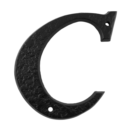Landelijke huisnummer toevoeging letter 'C', smeedijzer zwart
