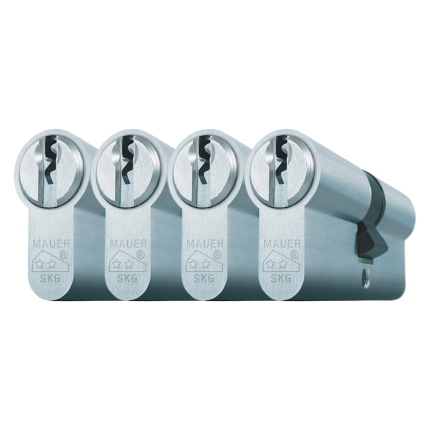 Mauer profielcilinder, standaard serie, dubbele cilinder gelijksluitend per 4
