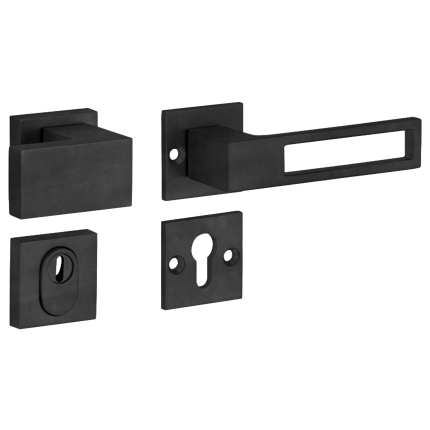 M&T knop- en krukgarnituur knop rechts PC met kerntrek SKG*** Entry, mat zwart PVD