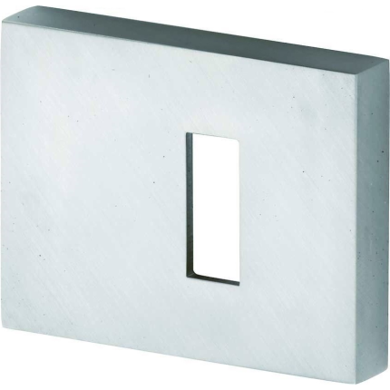 M&T Sleutelrozet Maya rechthoekig sleutelgat links, mat nikkel ongelakt, 60x47x10mm