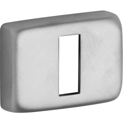 M&T Sleutelrozet Mini rechthoekig, mat nikkel ongelakt, 47x33x10mm
