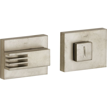M&T Toiletgarnituur Maya vierkant recht hefboom links, mat nikkel ongelakt, 60x47x10mm