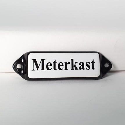 'Meterkast' deurbordje emaille model oor