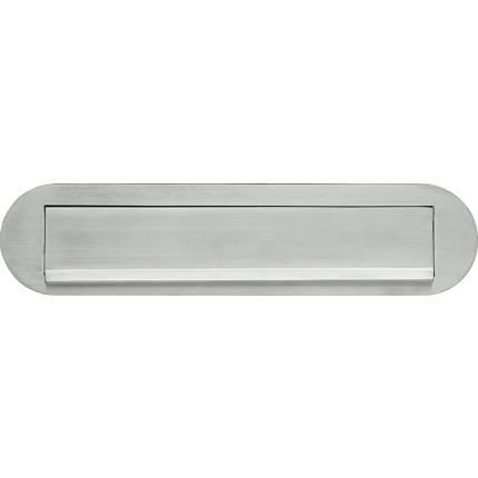 Mi Satori briefplaat ovaal 330x80x10mm mat nikkel PVD