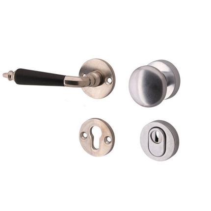 Mi Satori knop/kruk op rozet - SKG Antique ebben nikkel/antiek chroom links