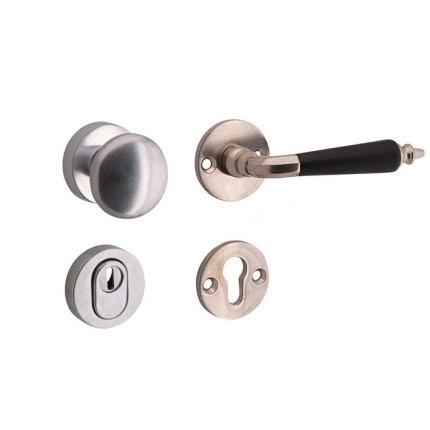 Mi Satori knop/kruk op rozet - SKG Antique ebben nikkel/antiek chroom rechts