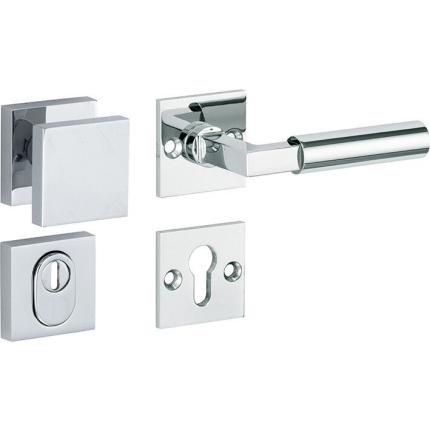 Mi Satori knop/kruk op rozet - SKG Bauhaus glans chroom rechts