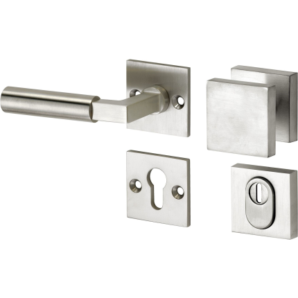 Mi Satori knop/kruk op rozet - SKG Bauhaus mat nikkel / mat nikkel PVD