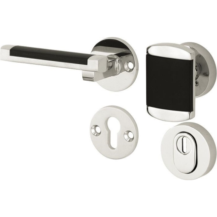 Mi Satori knop/kruk op rozet - SKG Dual glans nikkel / glans chroom 