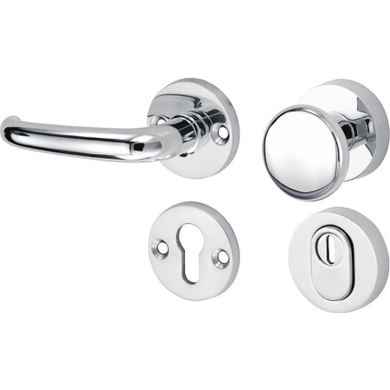 Mi Satori knop/kruk op rozet - SKG Halfsabel glans chroom