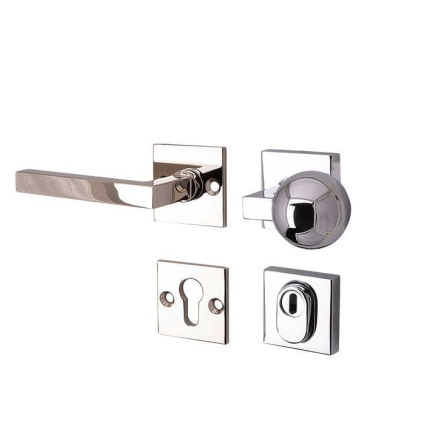 Mi Satori knop/kruk op rozet - SKG Kare glans nikkel / glans chroom