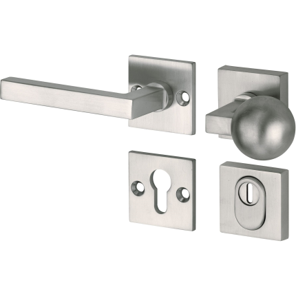 Mi Satori knop/kruk op rozet - SKG Kare mat nikkel/mat nikkel PVD