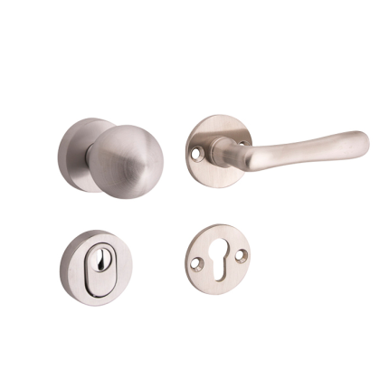 Mi Satori knop/kruk op rozet - SKG Linea mat nikkel / mat nikkel PVD rechts