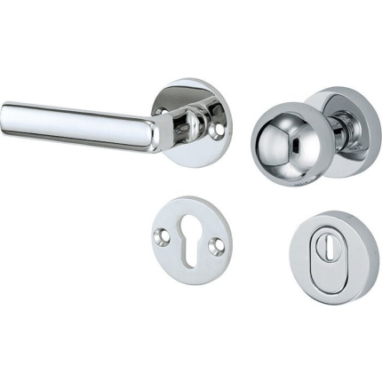 Mi Satori knop/kruk op rozet - SKG Padania glans chroom links