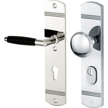 Mi Satori Knopg.LS SKG Ton/Art deco K72 glans nikkel ebben glans chroom