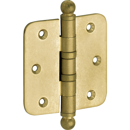 Mi Satori Kogell.scharn. ronde hoek 76x76mm bol messing getrommeld