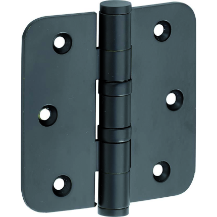 Mi Satori Kogellagerscharnier ronde hoek 76x76mm vlak mat zwart per 12 stuks
