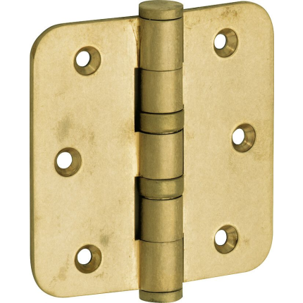 Mi Satori Kogellagerscharnier ronde hoek 76x76mm vlak messing antiek per 12 stuks