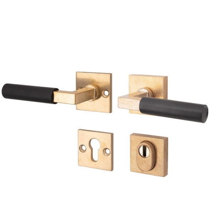 Mi Satori kruk/kruk op rozet - SKG Bauhaus messing antiek/zwart links