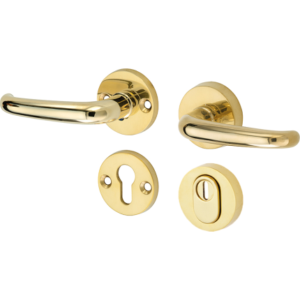 Mi Satori kruk/kruk op rozet - SKG Halfsabel messing gelakt/messing PVD links